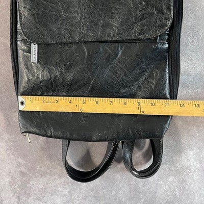La Rosa Backpack Women Small Black Leather Minimalist Flap  display picture 3