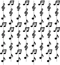 8Pcs Music Themed Party Decorations,Black Music Notes Wall Decor for Classroom D