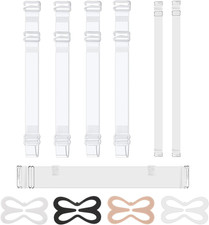 Clear Bra Straps, 3 Pairs Adjustable Shoulder Straps 1Pc Wide Back Strap 4Pcs Br