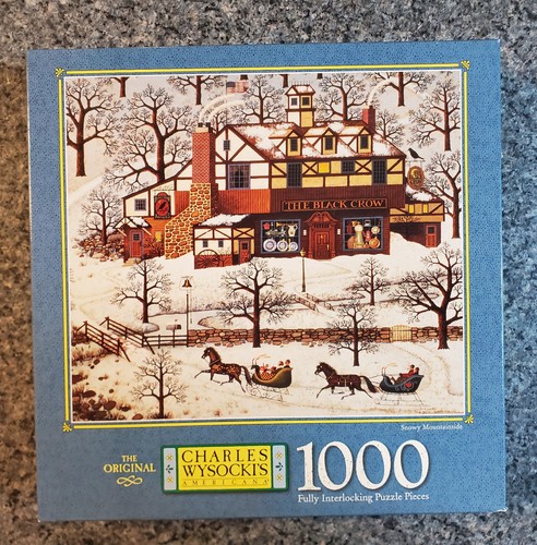 NEW Charles Wysocki SNOWY MOUNTAINSIDE 1000 piece puzzle HTF