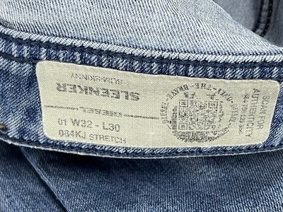 DIESEL Sleenker Denim Blue Stretch Slim Skinny Jeans Size W32 L30 