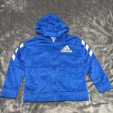 Adidas Boy's Blue Long Sleeve Hooded Full Zip Jacket Size Small 8