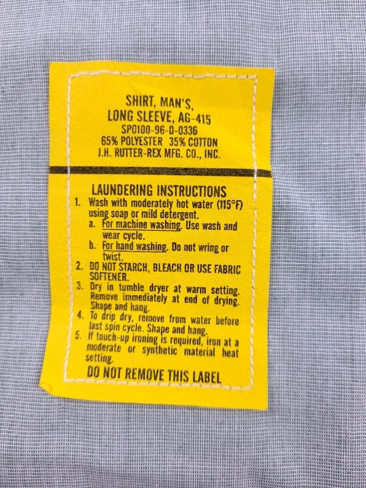 Рубашка с длинным рукавом на пуговицах мужская DSCP Garrison Collection 16 1/2 X 36/37 зеленая - Изображение 4 из 4