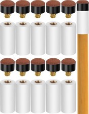 10pcs Pool Stick Tips, 13mm Screw On Pool Cue Tips, White Pool Stick Ferrules