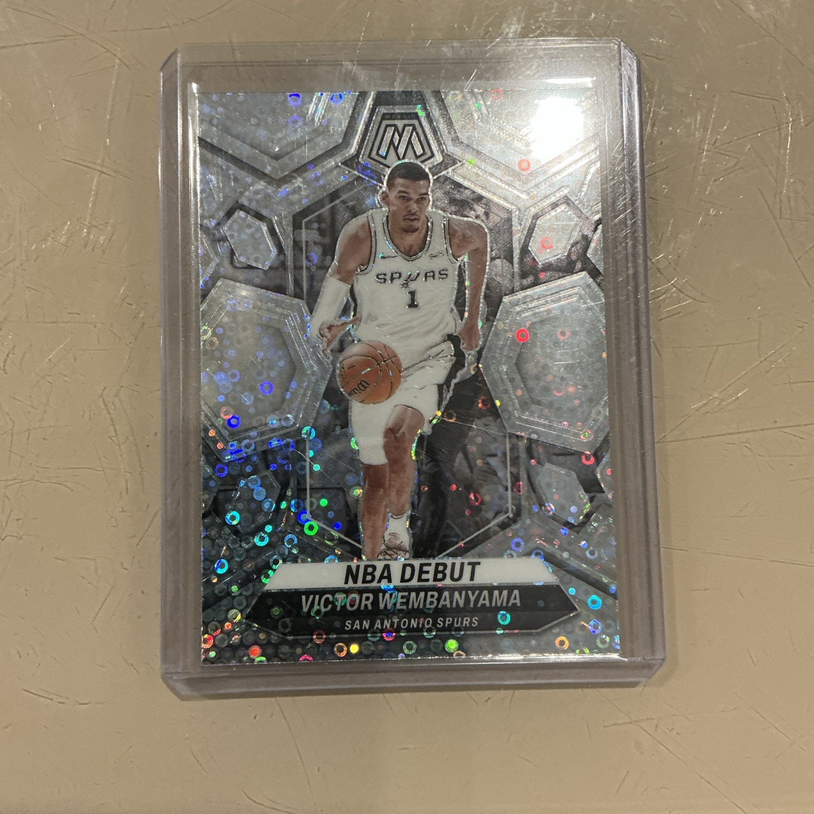 2023-24 Mosaic Fast Break Victor Wembanyama #257 Silver Disco Prizm NBA Debut RC