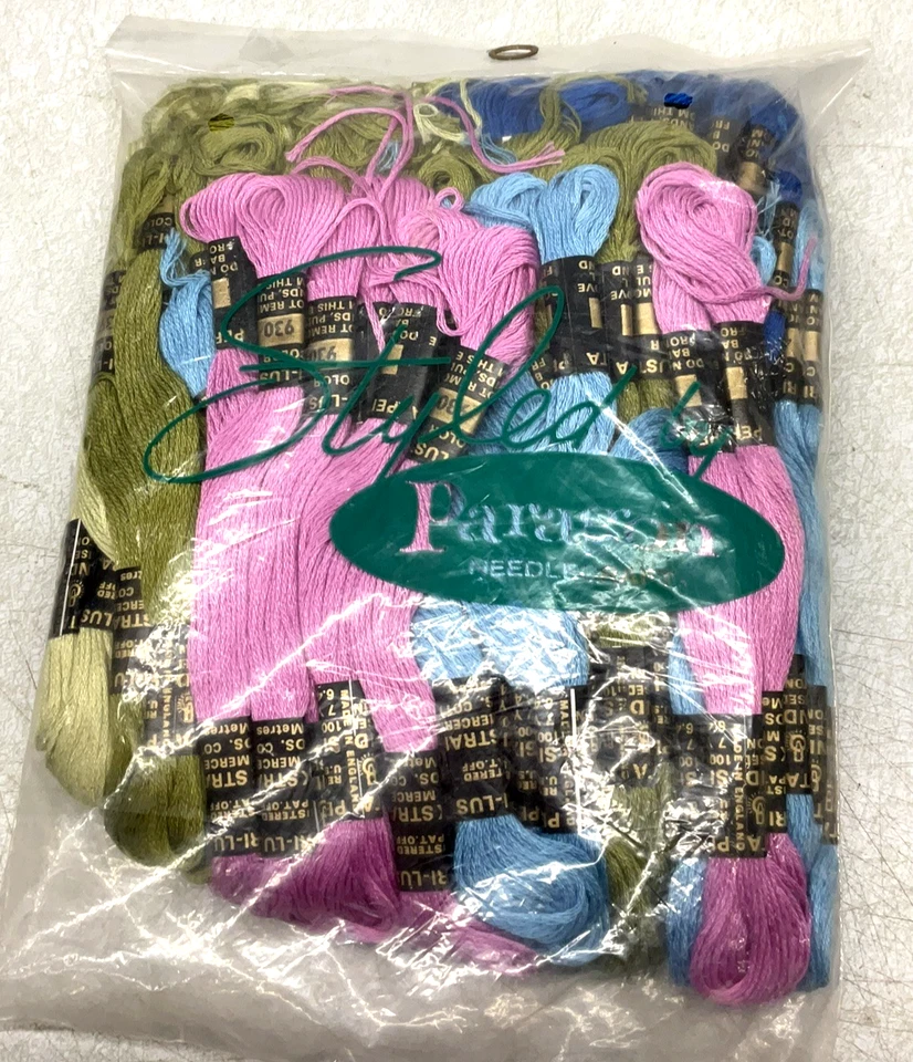 106 Skein Vintage Paragon 100% Cotton Filo Embroidery Thread Lot Blue Green Pink - Image 2 of 4