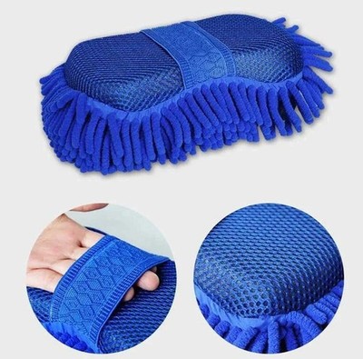 Microfiber Chenille Car Wash Sponge Pad Cleaning Brush Towel Auto Care