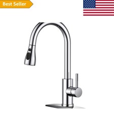 Ultimate Pull Down Sprayer Faucet - Chrome High Arc Stainless Steel Kitchen Sink