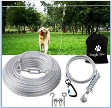 Snagle Paw Dog Tie Out Runner for Yard,Trolley System for Large Dogs, 100  Zipli