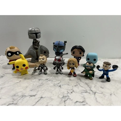 Funko Pop And Other Action Figure Mixed Lot No Boxes Mandalorian, Incredibles,