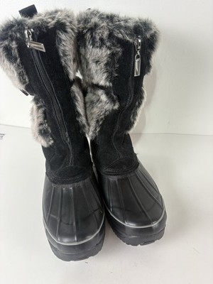 Khombu Exeter Faux Fur/Suede/Rubber Full Zip Mid-Calf Boots Womens Size 9M