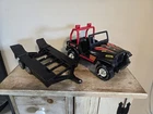1983 Tonka Black trailer And Black Jeep Missing Truck Not complete Set