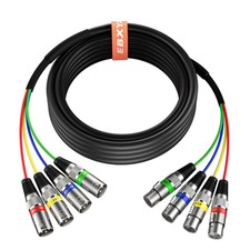 EBXYA 20 Ft 4 Channel XLR Snake 4 Colored - XLR Male to XLR Female Snake Cable f