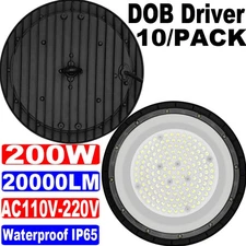 LED Bay Light 200w Factory Warehouse Commercial Light Fixtures 10Pack UFO 6500K