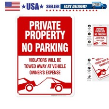Private Property No Parking Violators Will Be Towed Away Sign, 10x14 Inches, ...