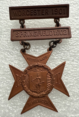 American Masonic Jewel Medal - Worchester 1901, Springfield 1902 Knights Templar