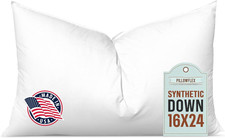 Synthetic down Pillow Insert - 16X24 down Alternative Pillow, Ultra Soft, Large