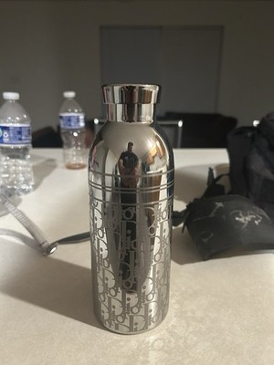 Dior Aqua Bottle with Shoulder Strap in Calfskin & Stainless Steel