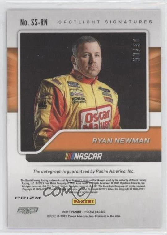 2021 Panini Prizm Spotlight Signatures Pink Prizm /50 Ryan Newman #SS-RN Auto - Image 2 of 2