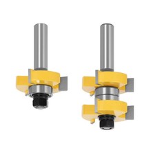 2pcs Tongue and Groove Router Assembly Bit With 1/2in (12.7mm) Cutting Depth