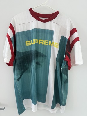 Authentic DS Supreme x Damien Hirst Shark Soccer Jersey M | eBay