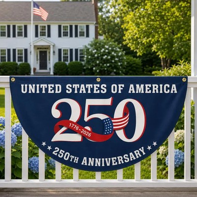 United States 250th Anniversary Patriotic Fan Flag Porch Decor