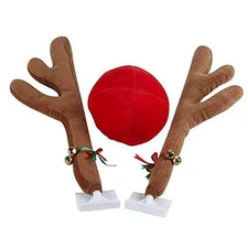 Christmas Car Reindeer Antler Decorations, Including Rudolph Reindeer and Red 