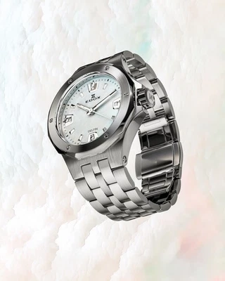 EDOX Delfin Date Lady 53100 3M NAND Damenuhr Armbanduhr Diver Diamanten Perlmutt - Bild 1 von 4