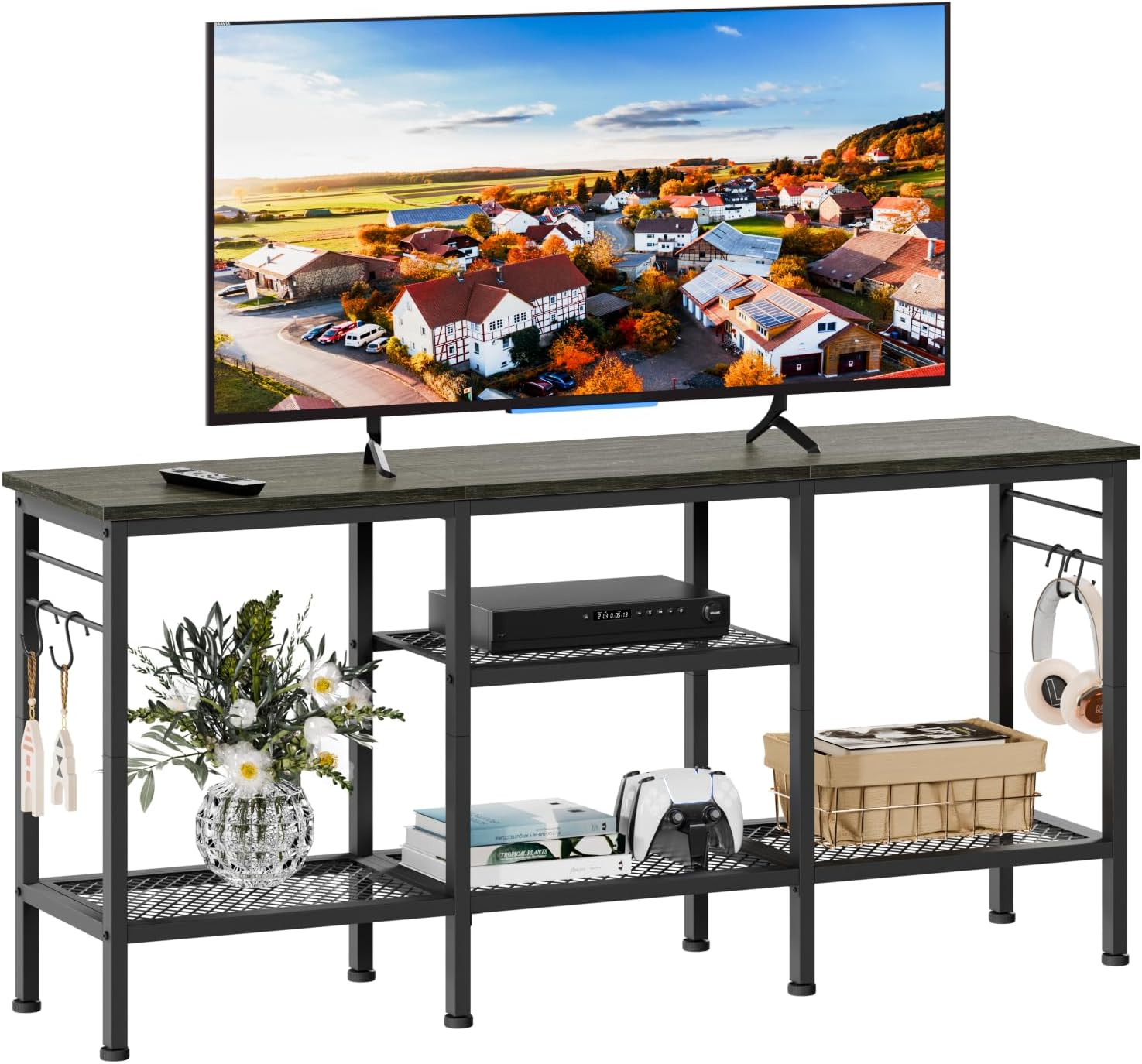 For Up To 55" Tvs, Entertainment Center With Open Storage, B