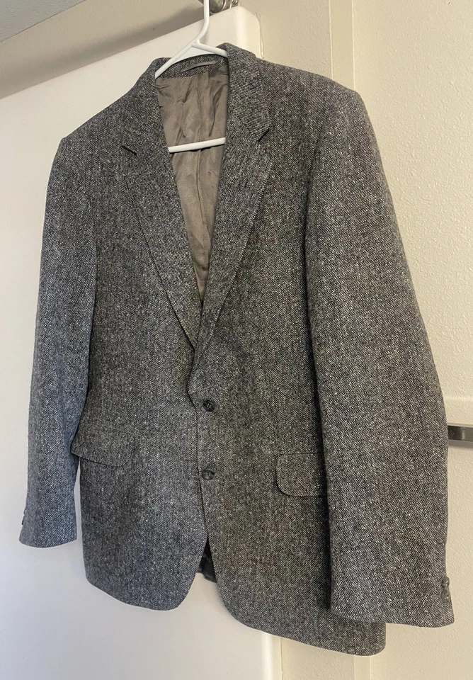 Magee Donegal Tweed Sportcoat Handwoven Vtg Men Sz 42 44 Pure New Wool Ireland - Image 2 of 4