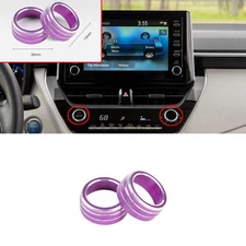For Toyota Corolla 2019-2023 Purple Aluminum Central Console AC Knob Decor Trim