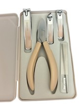 5 Piece Manicure Set Sharp Pink Travel Case Nail Clipper File Portable Manicure