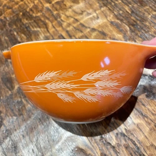 PYREX Autumn Harvest 441 Cinderella Nesting Mixing Bowl 750 ML Orange Wheat