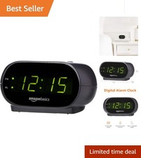 Small Digital Alarm Clock with LED Display Nightlight, 4.5 x 3.5 Inches