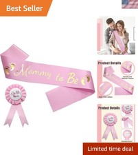 2 Pack Baby Shower Sash - Satin Mommy to Be Sash  Daddy to Be Badge Set, Gen...
