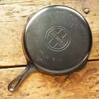 Vintage GRISWOLD Cast Iron SKILLET Frying Pan # 8 LARGE BLOCK LOGO - Ironspoon
