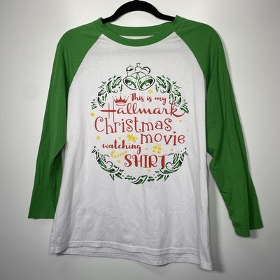 ''THIS IS MY HALLMARK CHRISTMAS MOVIE WATCHING SHIRT'' WOMENS MEDIUM LONG SLEEVE
