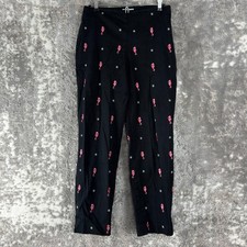 Brooks Brothers Size 6 Stretch Sea Horse Embriodered Flat Front Pants Black Zip