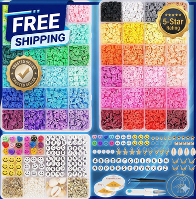 10000+ Ton Perlen für Armband Herstellung Kit Ton Flach Polymer Perlen Schmuck Geschenk