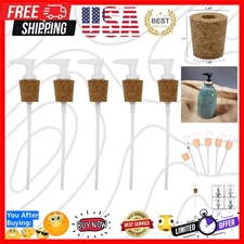 5 Pack White Pump Dispenser with Cork Stopper & Swivel Lock - Perfect for DIY