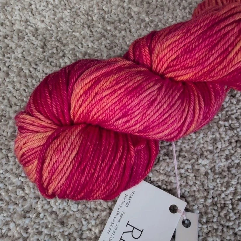 Hilo Malabrigo Ríos Worsted 280 Géminis Rosa Naranja Sin Tinte Lote Tejer Crochet Foto 4 de 4