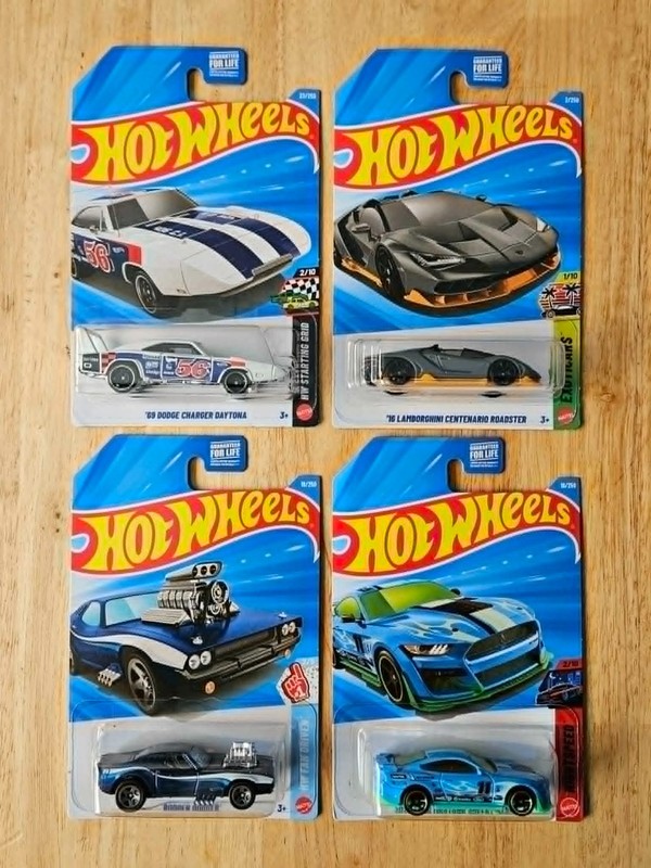 New 2026 Hot Wheels Kroger Exclusive Set Of 4 Cars Mustang Dodge Lamborghini HW