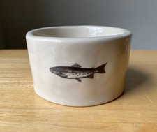 Scarce RAE DUNN 5.25" Fish Icon Cat Bowl - EUC - 5 Available