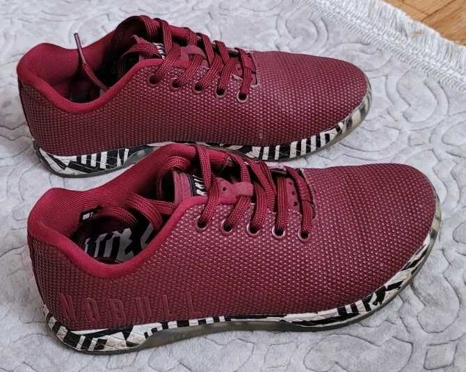 Nobull cabernet zebra trainer shoes low top Size 8 women s 6.5 men s