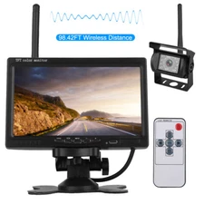 7'' Backup Camera with Monitor Kit System Car Rear View HD Parking Night Vision