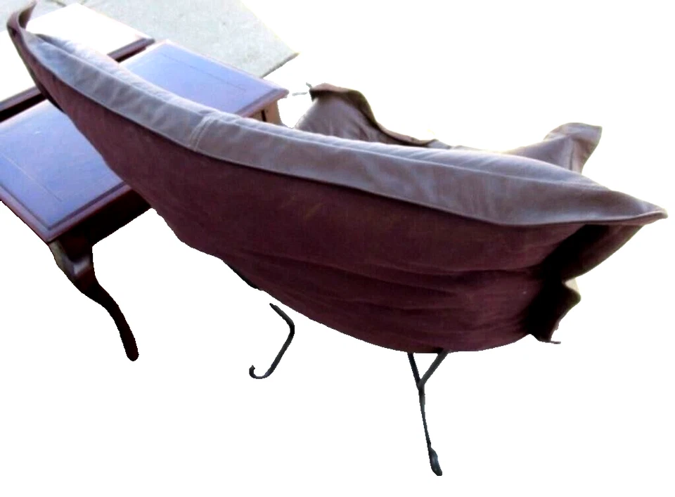 HOWARD ELLIOTT MCM Avanti Puf Desplazamiento Cuero Marrón Necana Marco Titanio Silla Foto 4 de 4