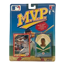 MLB M.V.P. Wade Boggs Vintage Collectible Pin & Trading Card 1990 Ace Novelty