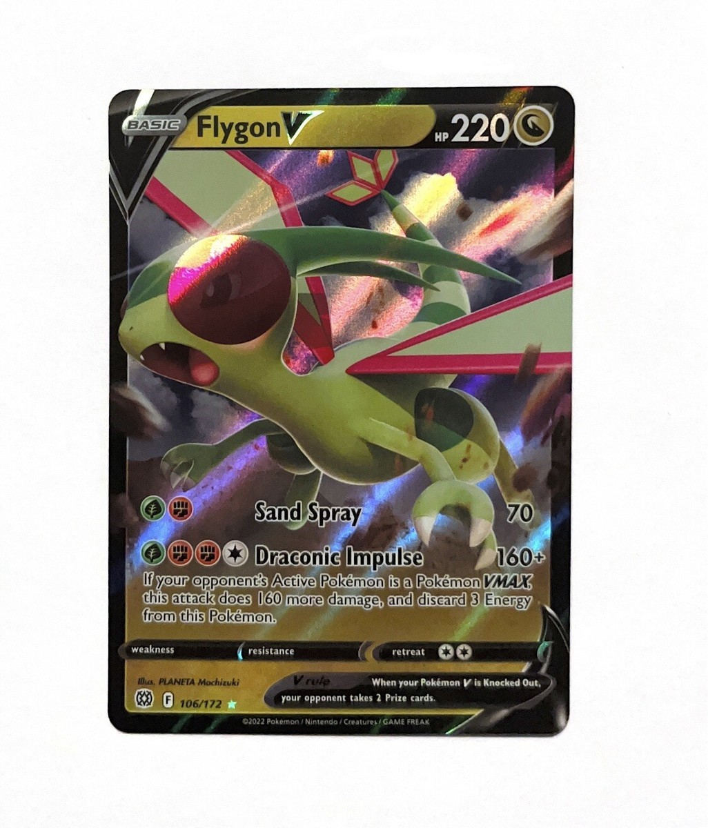 flygon v pokemon card value Flygon V 106/172 Ultra Rare Holo Brilliant Stars Pokemon Card NM