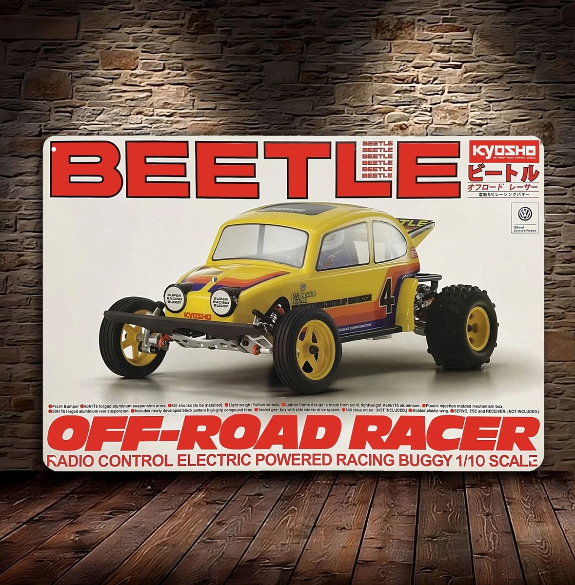 Metal Poster Vintage Rc Car Wall Deco Tin Sign Plaque Kyosho