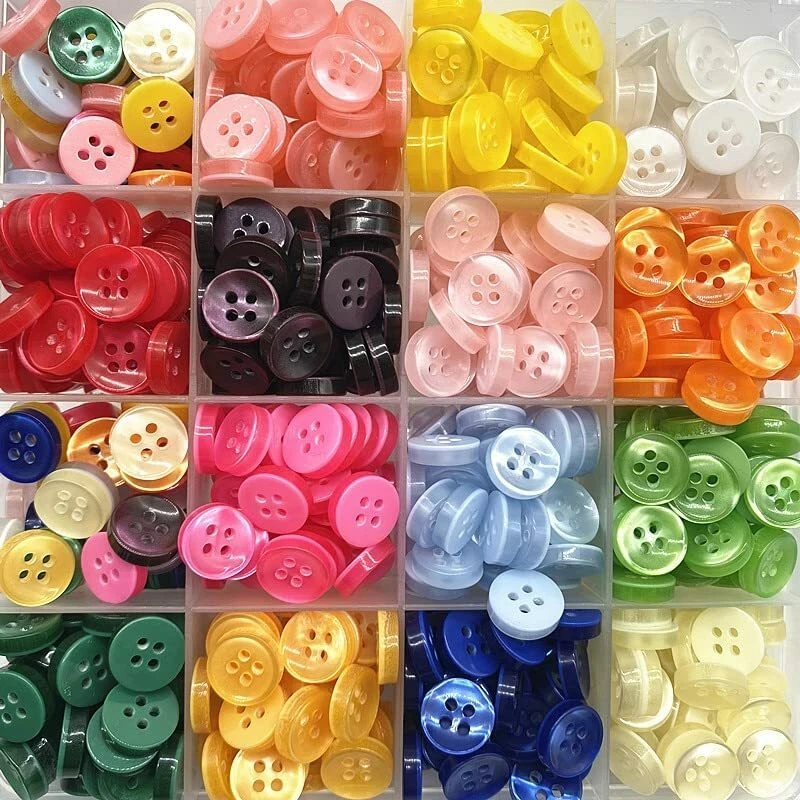 Set of 70 Small Buttons, 9 Mm Buttons, Sewing, Knitting Supplies, Tiny Doll  Buttons, 14 Colors. 